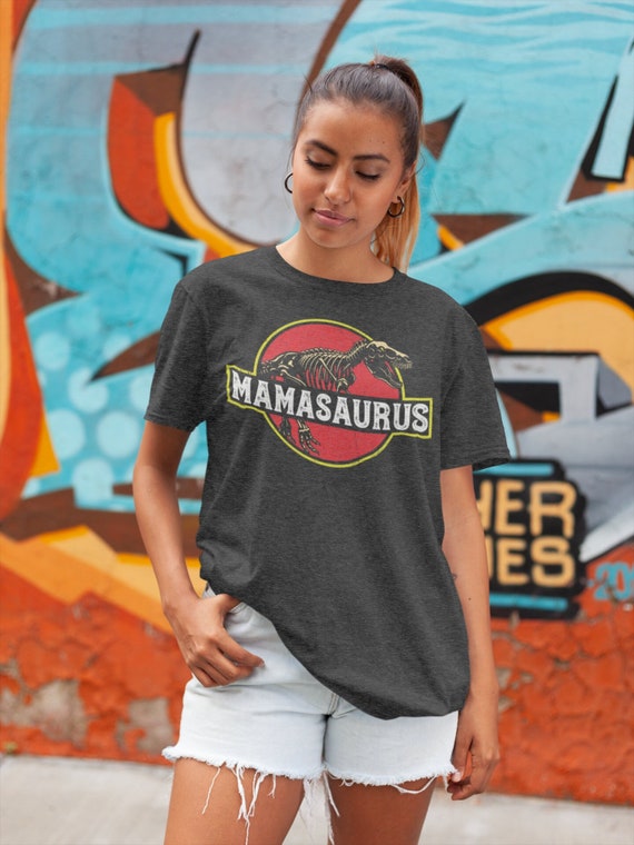 Men's Mamasaurus Shirt Mom T Shirt T-Rex Dinosaur Family Theme TShirt Matching Mommy Son Mother's Day Gift Graphic Tee Unisex