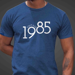 Men's 1985 Vintage Birthday Shirt 40th Birthday Gift T Shirt Forty Years Bday Gift Unisex Minimal Tee 40 Bday Man For Men Women Bella Canvas