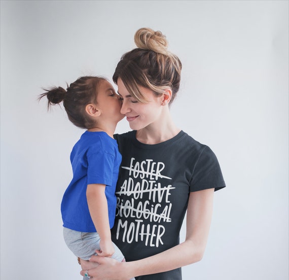 Women's Foster Mom T Shirt Adoptive Mom Shirts Biological Mother Tee Adoption Tshirt