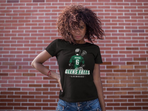 Women's Personalized Lacrosse Player Shirt Custom Team TShirt Silhouette Jersey Logo LAX League Athletic Apparel Team Ladies Woman Gift Idea