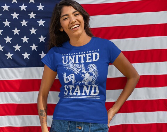 Women's United We Stand T Shirt Eagle Shirt USA Patriotic TShirt 4th July Tee Ladies Woman 4th July Gift Idea