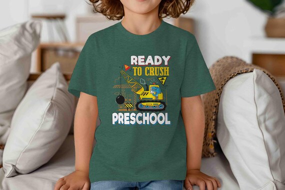 Kids Construction Preschool Shirt Back To School TShirt Dino T-Shirt Cute Preschool Cute T Shirt Dinosaur School Youth Unisex Tee Gift