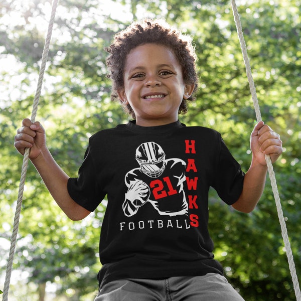 Kids Personalized Football T Shirt Custom Football Shirt Personalized Player Team Custom Youth Unisex Shirts Gift Idea