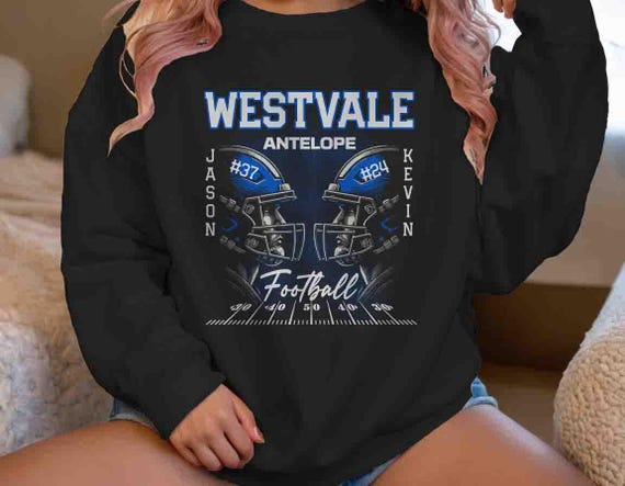 Men's Personalized Football Sweatshirt Custom Football Senior Crewneck Personalized Dad Mom 2 Players Two Boys Custom Unisex Gift Idea
