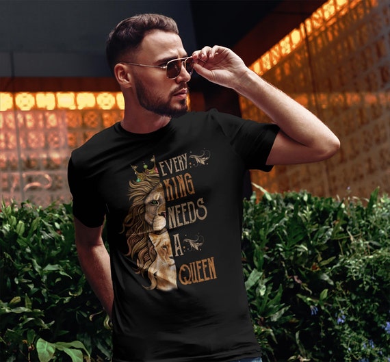 Men's Matching Lion T Shirt Couples Shirt Matching Lion Lioness Shirt King Shirt Every King Needs Queen Shirt