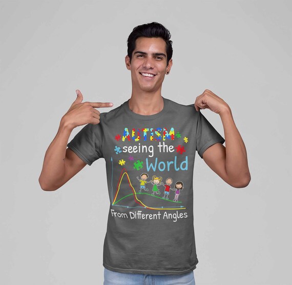 Men's Autism T Shirt Seeing World Different Angles Shirt Autism Awareness Shirt Cute Autism Tee