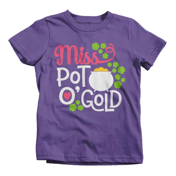 Girl's Miss Pot O' Gold ST. Patrick's Day T-Shirt Toddler Shirts By Sarah