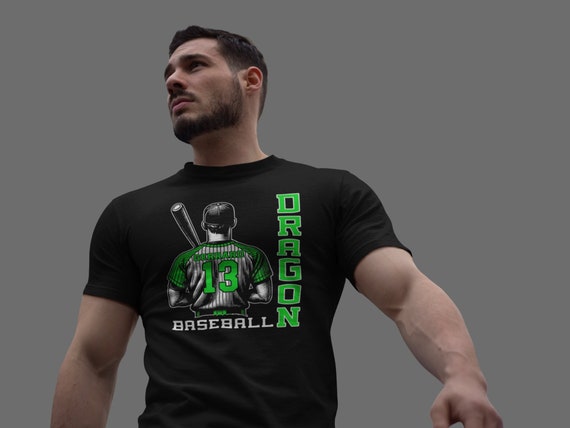 Men's Personalized Baseball Player T Shirt Illustration Team Player Batter Tshirt Custom Jersey Team Logo Graphic Tee Man Unisex Gift Idea
