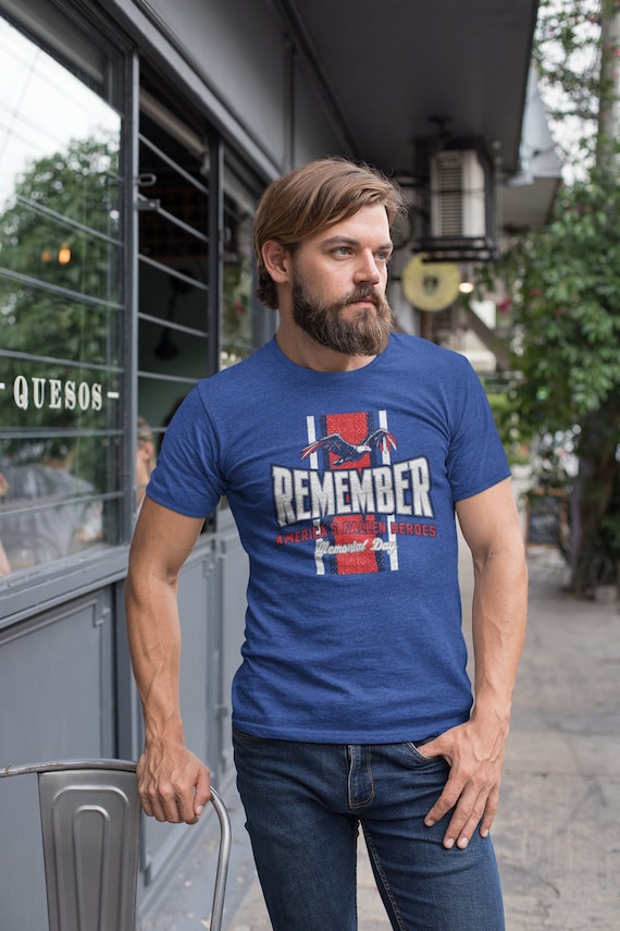 Men's Memorial Day T Shirt Remember America's Fallen Heroes TShirts In Patriotic Troops Gift Idea Man Unisex Tee