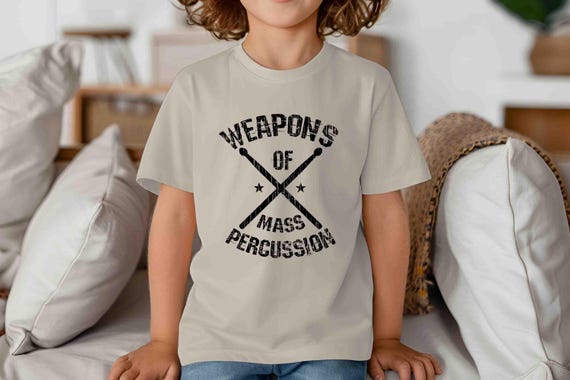 Kids Funny Drummer Shirt Drums Shirt Percussion Tshirt Relax The Weapons Of Mass Gift Idea Joke Humor Unisex Saying Tee Children Youth Boys