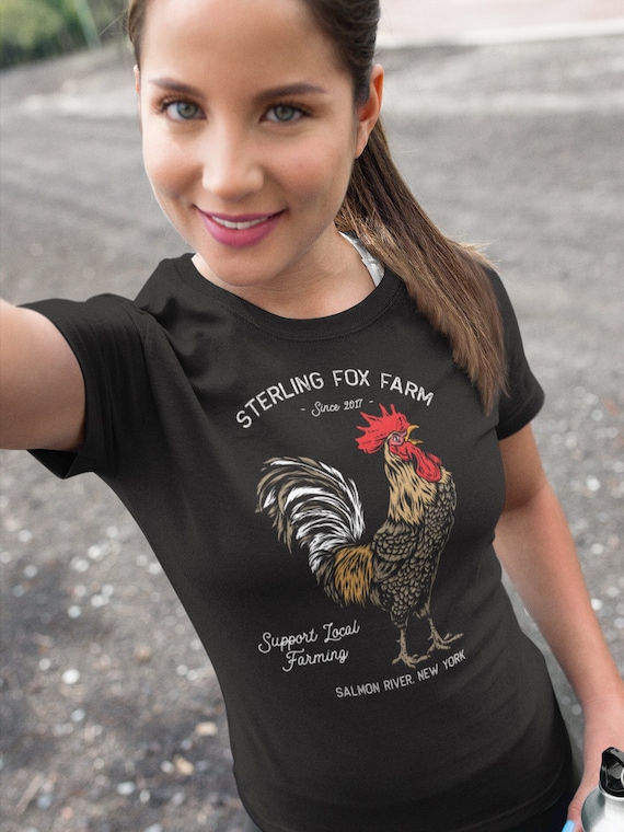 Women's Personalized Farm T Shirt Vintage Rooster Shirt Farmer Gift Idea Custom Chicken Shirt Homestead Shirts Customized TShirt Ladies