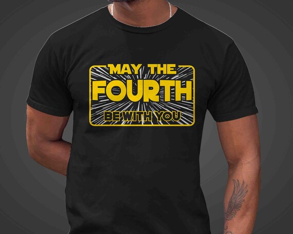Men's Funny May 4th T Shirt May The Fourth Be With You Shirt Geek Hyperspace Four 4 th Gift May Nerd Humor For Him Unisex Tee Man