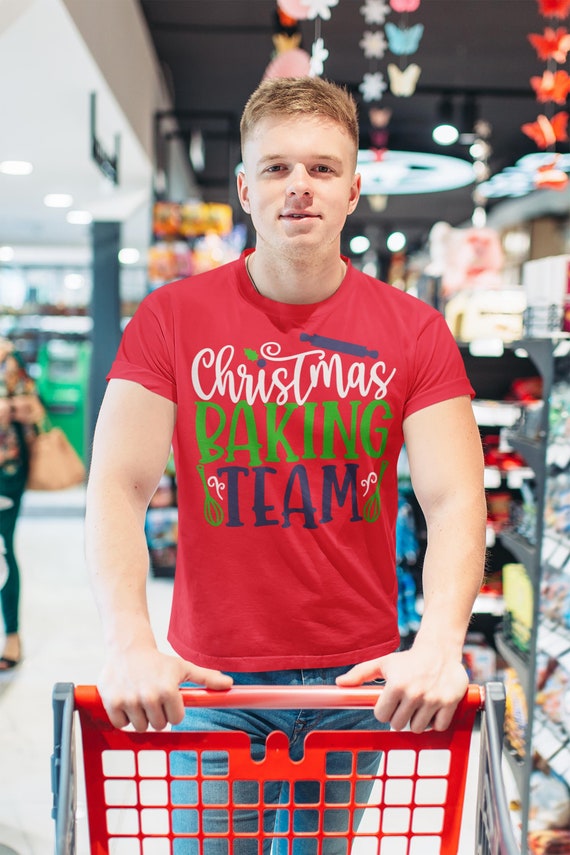 Men's Christmas T Shirt Christmas Baking Team Matching Xmas Shirts Cute Graphic Tee Baker Shirt Man Unisex