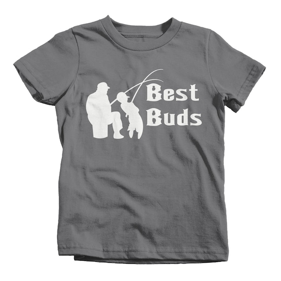 Shirts By Sarah Boy's Matching Father Son best Buds Fishing T-Shirt Son's Half