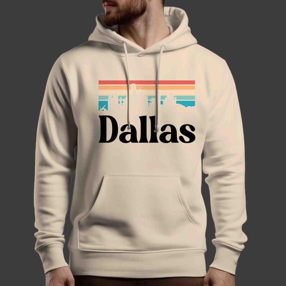 Men's Dallas Hoodie TX Shirt Skyline City Texas Pullover Sweatshirt Gift Travel Tour Gift Tourist Graphic Tee Sky State City Southern