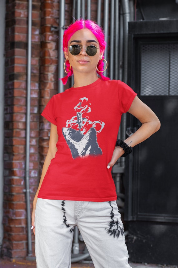 Women's Megalodon Shirt Shark T Shirt Great White Tee Diving Shirt Diver Hipster Shirt Shark Chase Gift Idea Ladies V-Neck Soft