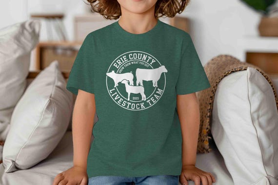 Kids Personalized Livestock T Shirt Custom Show Company Name Goat Lamb Pig Shirt Personalized Farm Cow Fair Farmer Logo Badge Gift Idea