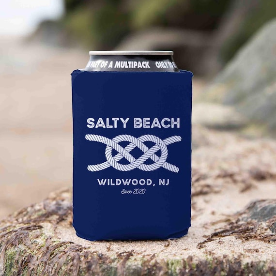 Personalized Boat Cozie Custom Anchor Boat Captain Gift Line Rope Logo Nautical Boating Gift Foam Can Cooler Soda Beer Foam Bottle Boater