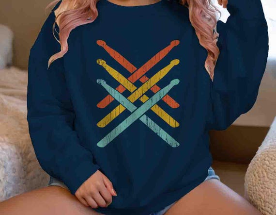 Men's Funny Drummer Sweatshirt Drums Shirt Percussion Drum Sticks Band Gift Crewneck Pullover Drummer Present Unisex Saying Tee Bang For Men