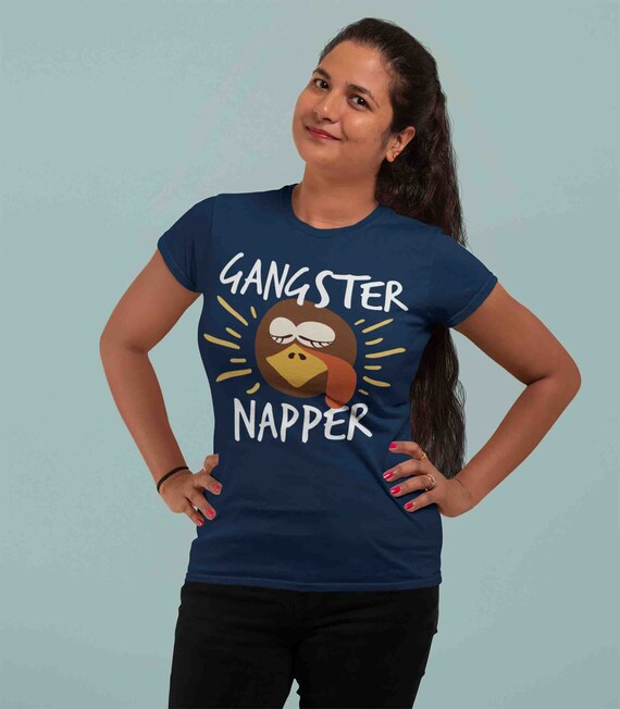 Women's Funny Thanksgiving T Shirt Gangster Napper Shirt Thanksgiving Shirts Nap Shirt Funny Tee Turkey