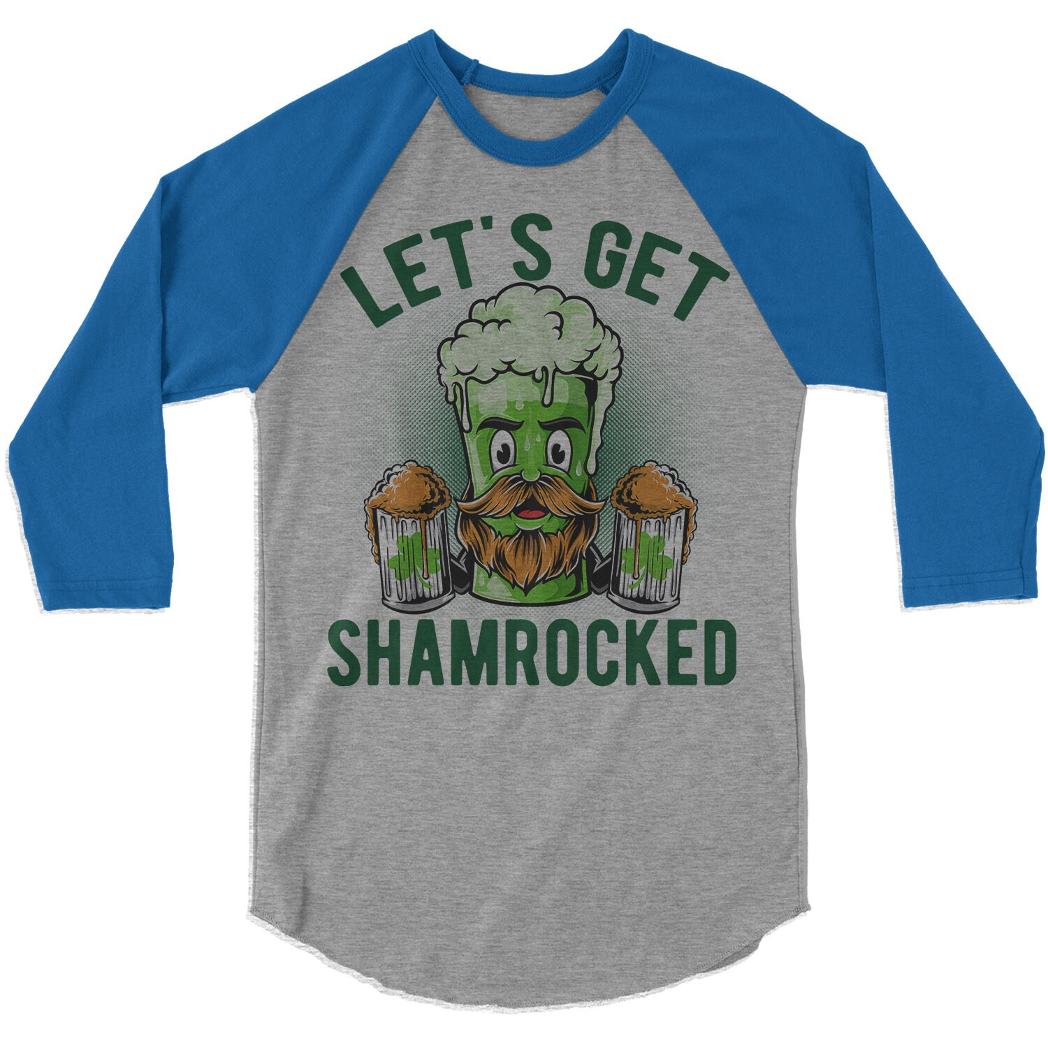 Men's Funny Beer Tshirt Shamrocked Raglan 3/4 Sleeve St. Etsy