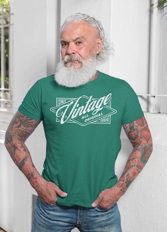 Men's Vintage 1964 Birthday T Shirt 60th Birthday Vintage Shirt Sixty Years Gift Grunge Bday Gift Men's Unisex Bday Unisex Man