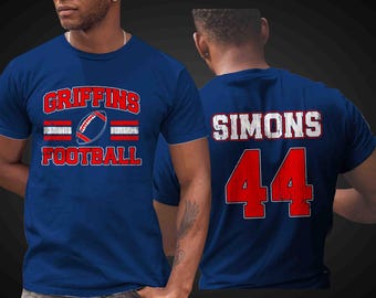 Personalized Football Team T-Shirt: Custom Name & Number, Soft Cotton