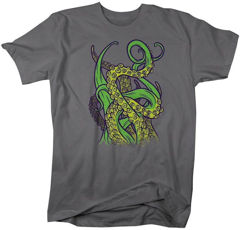 Men's Octopus T Shirt Tentacles Shirt Grunge Tee Aquatic Kraken Hipster Shirt Octopuses Gift Idea Man Unisex Man's zdjęcie 2