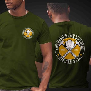 Men&#39;s Custom Construction Shirt Personalized Company Helmet Logo Badge Home Builder T Shirts Contractor Logo Business TShirt Unisex Men