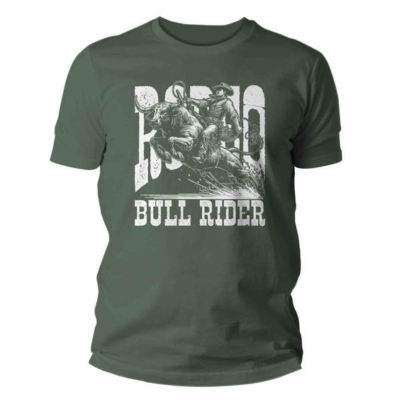 Men's Rodeo Shirt Bull Rider TShirt Cowboy Tee Gift Idea For Men Southern Country Western Rancher Unisex T-Shirt Rides Farm Ranch Vintage
