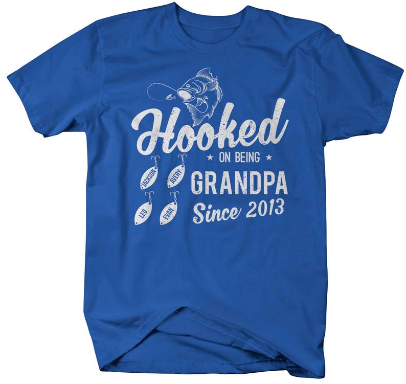 Personalized Grandpa Shirts
 Personalized Grandpa Shirt Hooked on Being Grandpa T shirt