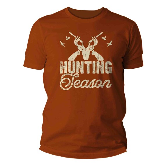 Men's Hunting Season Shirt Funny TShirt Buck Antlers Rifle Duck T Shirt Gift Idea Him Hunter Hunts Deer Funny For Him Men Unisex Tee Grunge