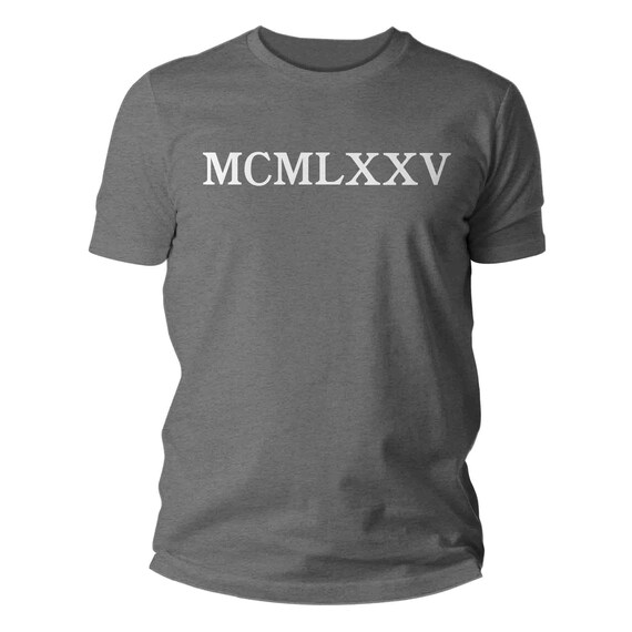 Men's 1975 Roman Numerals Birthday Shirt 50th Birthday T Shirt MCMLXXV Fifty Years Gift Retro Bday Gift Men's Unisex Soft Tee 50 Bday Man