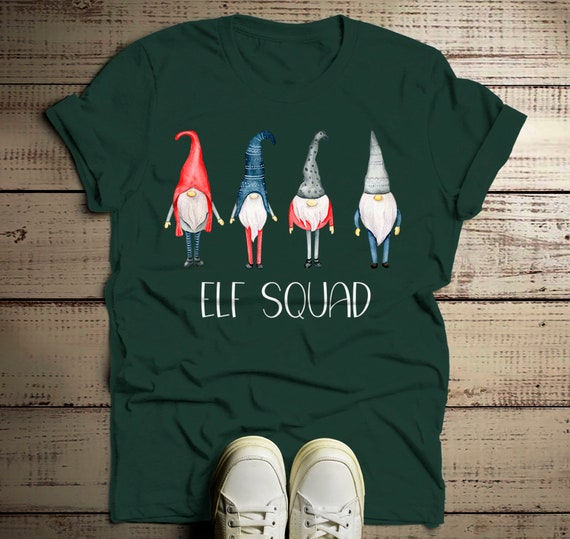 Men's Elf Squad Shirt Christmas Shirts Elf Outfit Idea Nordic Elves Shirt Hand Illustrated Graphic Tee