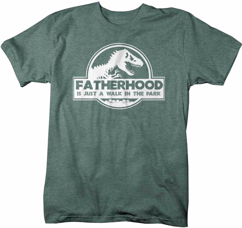 Men's Funny Dad T Shirt Father's Day Gift Fatherhood Walk In The Park Shirt Dinosaur Shirt T Rex Shirt image 5