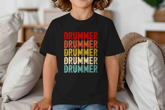 Kids Funny Drummer Shirt Drums Shirt Percussion Tshirt Drummer Band Gift Idea Drummer Text Unisex Saying Tee Bang For Boy's Girl's Youth