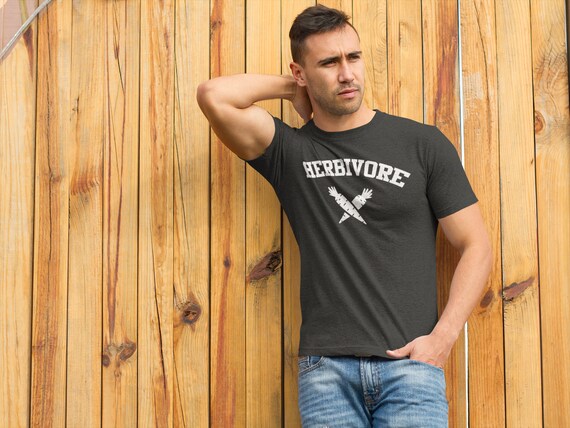 Men's Herbivore T-Shirt Vegan Shirt Carrot Vegetable Vegetarian Graphic Tee Vegans Shirts Athletic