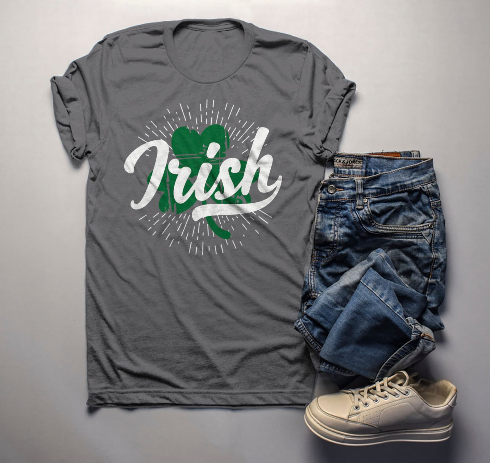 Men's Irish T Shirt Vintage Clover Shirts Shamrock Graphic Etsy