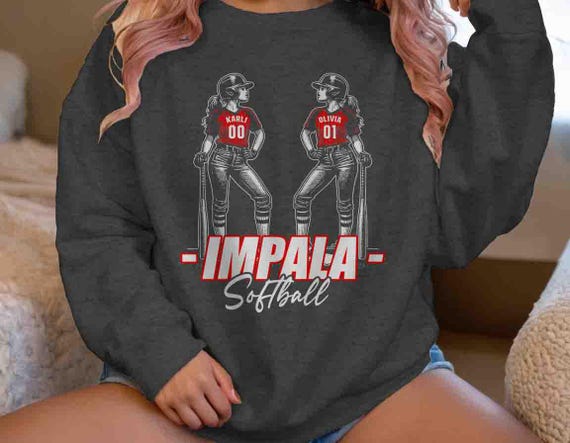 Men's Custom Softball Sweatshirt Personalized 2 Players Gift Player Logo Team 2 Girls Dad Home Crewneck Softball Mom Unisex For Men Women