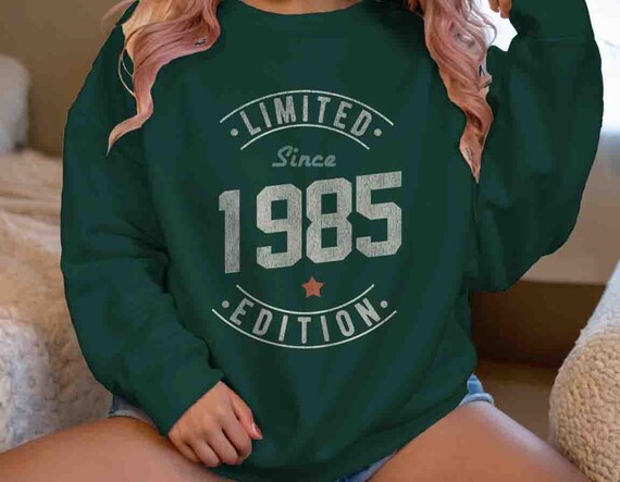 Men's 1985 Vintage Birthday Sweatshirt 40th Birthday Gift Bday Gift Unisex Limited Edition Crewneck 40 Bday Man For Men Women 1985 Gift