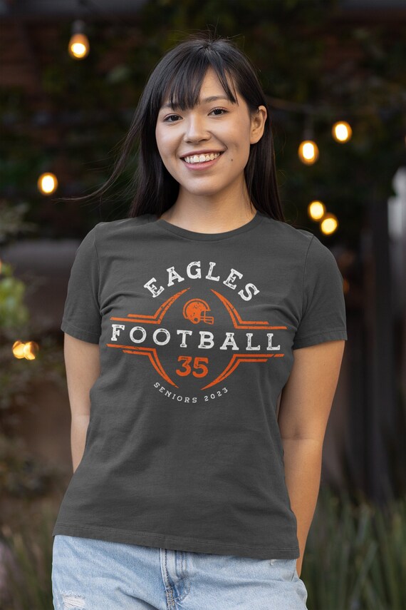 Women's Personalized Football T Shirt Custom Vintage Dad Gift Personalized Football Team Mom Aunt Tshirt Ladies Shirts Gift Idea