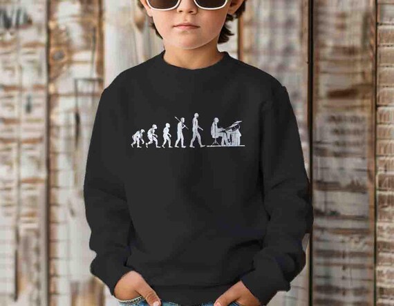 Kids Funny Drummer Sweatshirt Drums Shirt Percussion Crewneck Pullover Drum Evolution Gift Idea Drummer Present Unisex Saying For Children