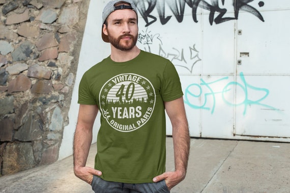 Men's 40th Birthday Shirt Original Parts T Shirts Fortieth Birthday Shirts Shirt For 40th Vintage Age 40th Birthday Gift Unisex
