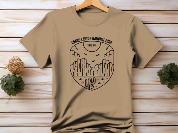 Men's Grand Canyon Shirt National Park Shirt Line Art Minimal Hiker T Shirt Gift Idea Him Travel Tourist Unisex Arizona AZ Tee Graphic 1919