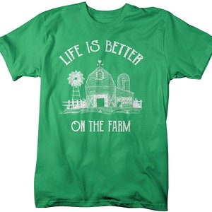 Men's Vintage Farm T-Shirt Life Better On Farming Shirt Barn Tee image 10