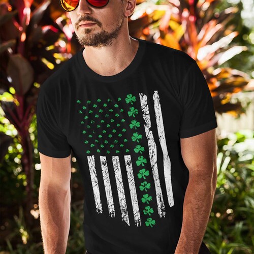 Jjyee Men's Distressed Green Four Leaf Clover T-Shirt - St Patrick's Day Shamrock Tee, Size Small