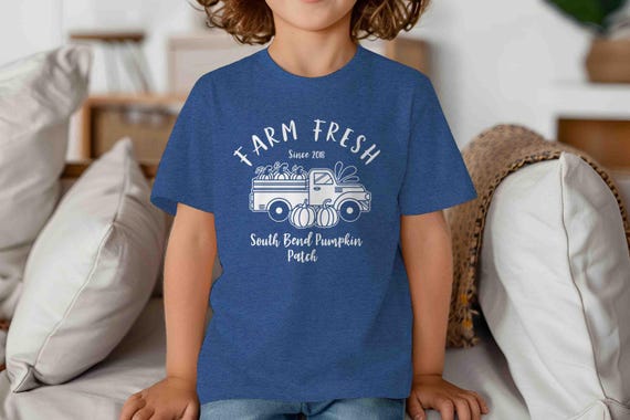 Kid's Personalized Pumpkin Farm T Shirt Custom Fall Farmer Fresh Shirt Personalized Truck Vintage Farms Pumpkin Patch Logo Gift Idea