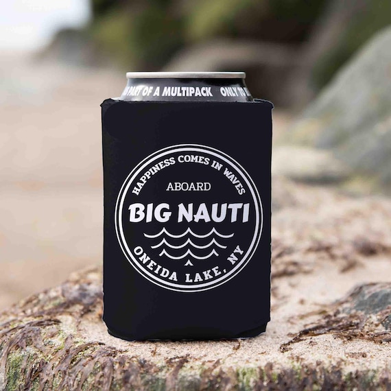 Personalized Boat Cozie Custom Anchor Boat Captain Gift Line Wave Logo Nautical Boating Gift Foam Can Cooler Soda Beer Foam Bottle Boater
