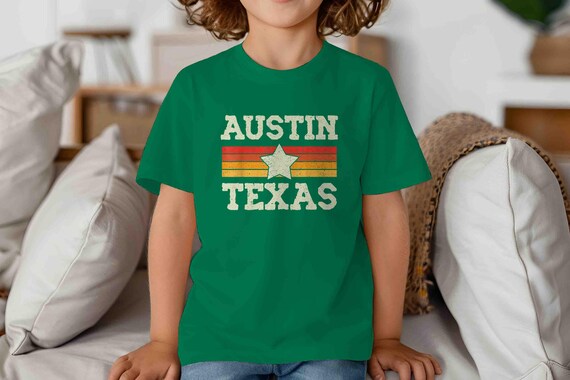 Kids Austin Texas Shirt Texas TShirt Vintage Austin T Shirt Gift Idea For Child Texas Pride State Travel Gift Tee TX Southern Gift Unisex