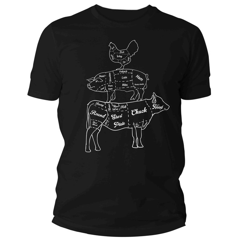 Butcher Meat Cuts Shirt Cow Chicken Pig